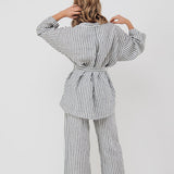 LISA PLUS wrap set charcoal - MOO Linen Shop