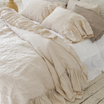 LONG RUFFLE duvet cover set white - MOO Linen Shop