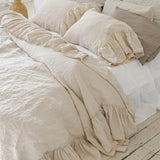 LONG RUFFLE duvet cover set white - MOO Linen Shop