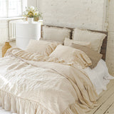 LONG RUFFLE duvet cover set white - MOO Linen Shop