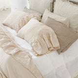 LONG ruffle pillowcase SET white - MOO Linen Shop
