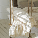LONG ruffle pillowcase SET white - MOO Linen Shop