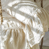 LONG ruffle pillowcase SET white - MOO Linen Shop
