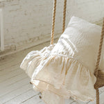 LONG ruffle pillowcase SET white - MOO Linen Shop