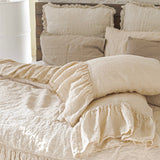LONG ruffle pillowcase SET white - MOO Linen Shop