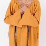 LOTUS linen kaftan dress white - MOO Linen Shop