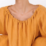 LOTUS linen kaftan dress white - MOO Linen Shop