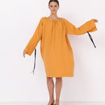 LOTUS linen kaftan dress white - MOO Linen Shop