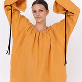 LOTUS linen kaftan dress white - MOO Linen Shop