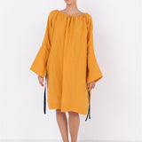 LOTUS linen kaftan dress white - MOO Linen Shop