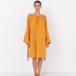 LOTUS linen kaftan dress white - MOO Linen Shop