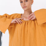 LOTUS linen kaftan dress white - MOO Linen Shop