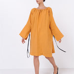 LOTUS linen kaftan dress white - MOO Linen Shop