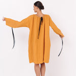 LOTUS linen kaftan dress white - MOO Linen Shop