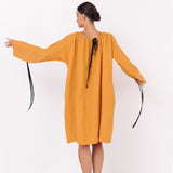 LOTUS linen kaftan dress white - MOO Linen Shop