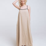 LOVE maxi slip dress beige - MOO Linen Shop