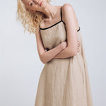 LOVE maxi slip dress beige - MOO Linen Shop
