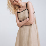 LOVE maxi slip dress beige - MOO Linen Shop