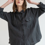 LUCIA linen shirt natural - MOO Linen Shop