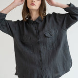LUCIA linen shirt natural - MOO Linen Shop