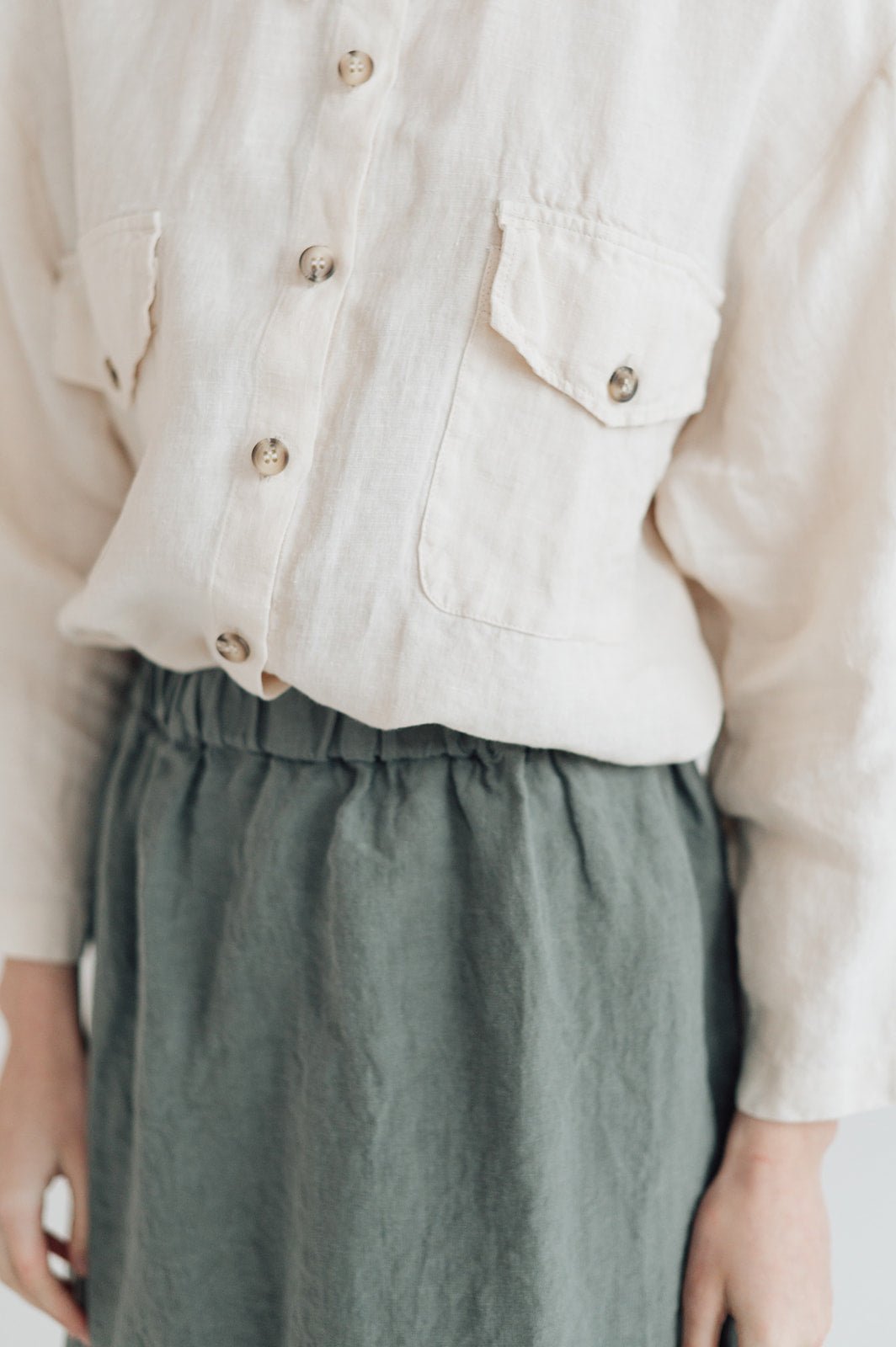 LUCIA linen shirt natural - MOO Linen Shop