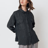 LUCIA linen shirt natural - MOO Linen Shop