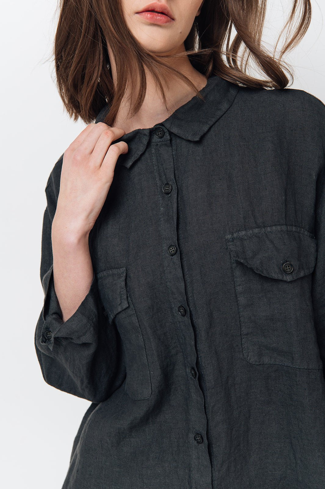 LUCIA linen shirt natural - MOO Linen Shop