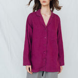MAGENTA linen shirt natural - MOO Linen Shop
