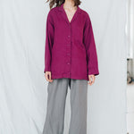 MAGENTA linen shirt natural - MOO Linen Shop