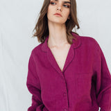 MAGENTA linen shirt natural - MOO Linen Shop