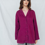 MAGENTA linen shirt natural - MOO Linen Shop