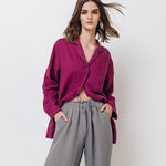MAGENTA linen shirt natural - MOO Linen Shop