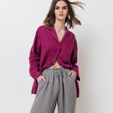 MAGENTA linen shirt natural - MOO Linen Shop