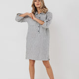 MARA shirt dress cream - MOO Linen Shop