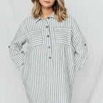 MARA shirt dress cream - MOO Linen Shop