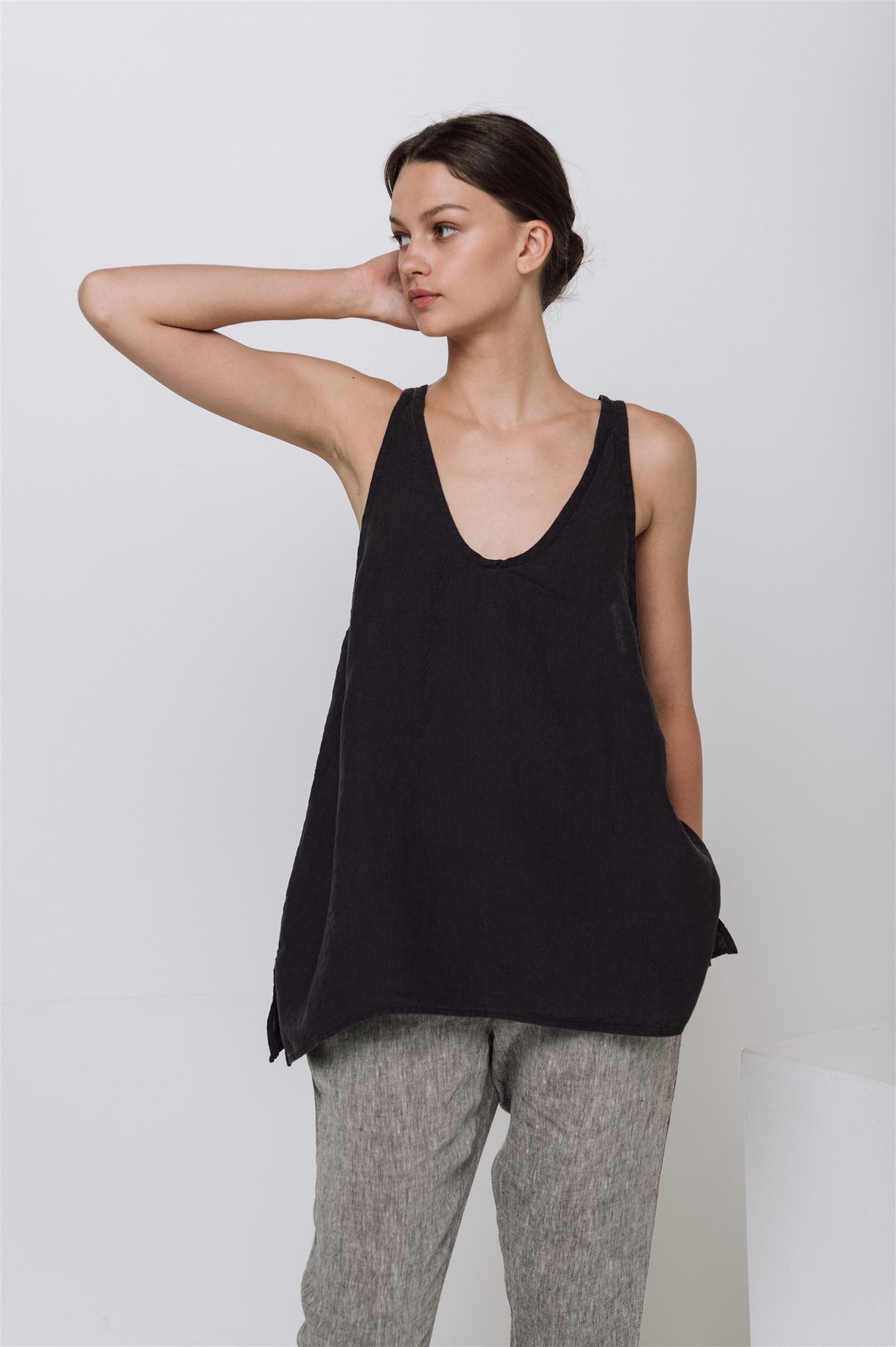 MIA slip top natural - MOO Linen Shop