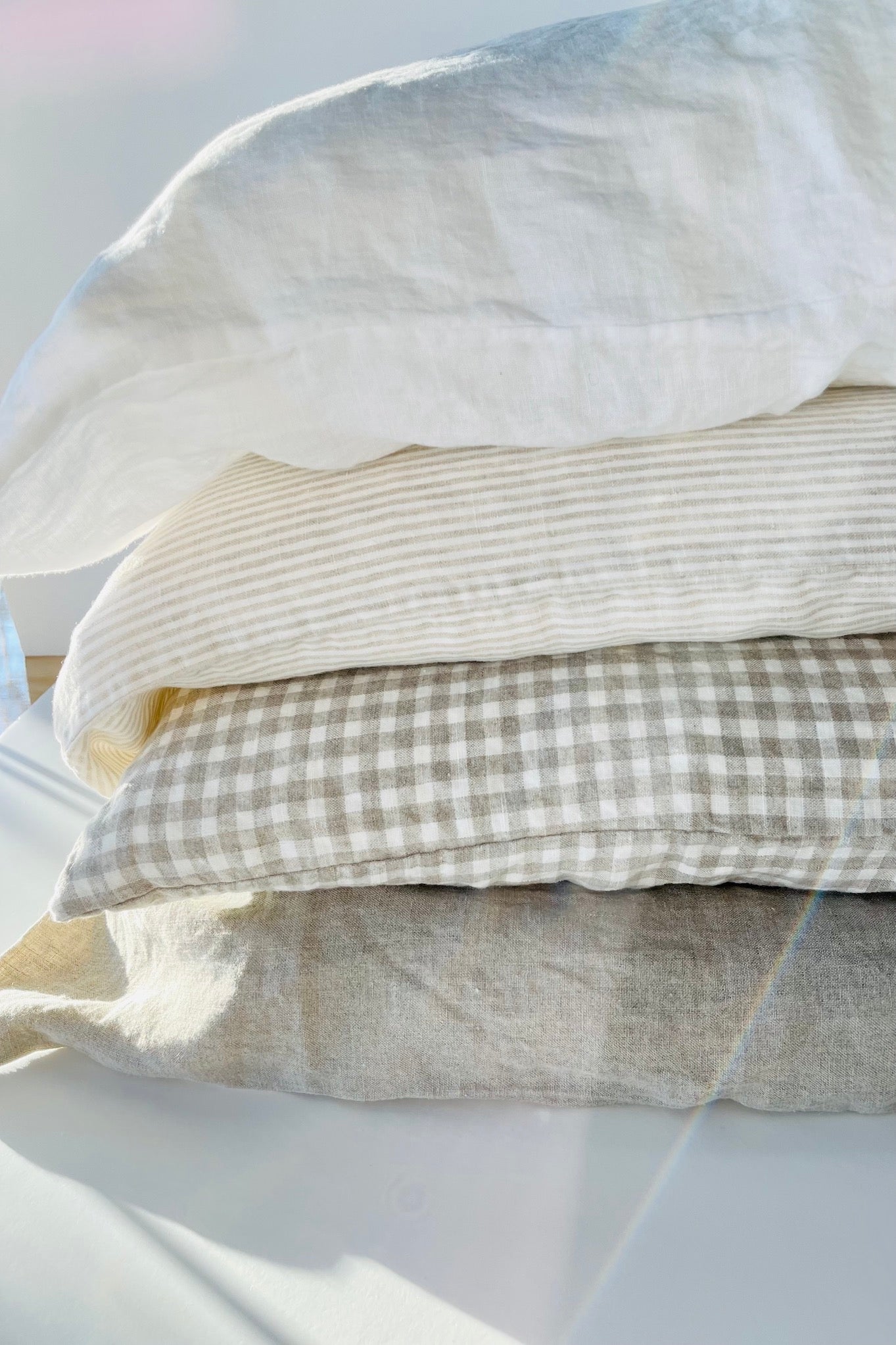 Natural HOUSEWIFE pillowcase SET white - MOO Linen Shop