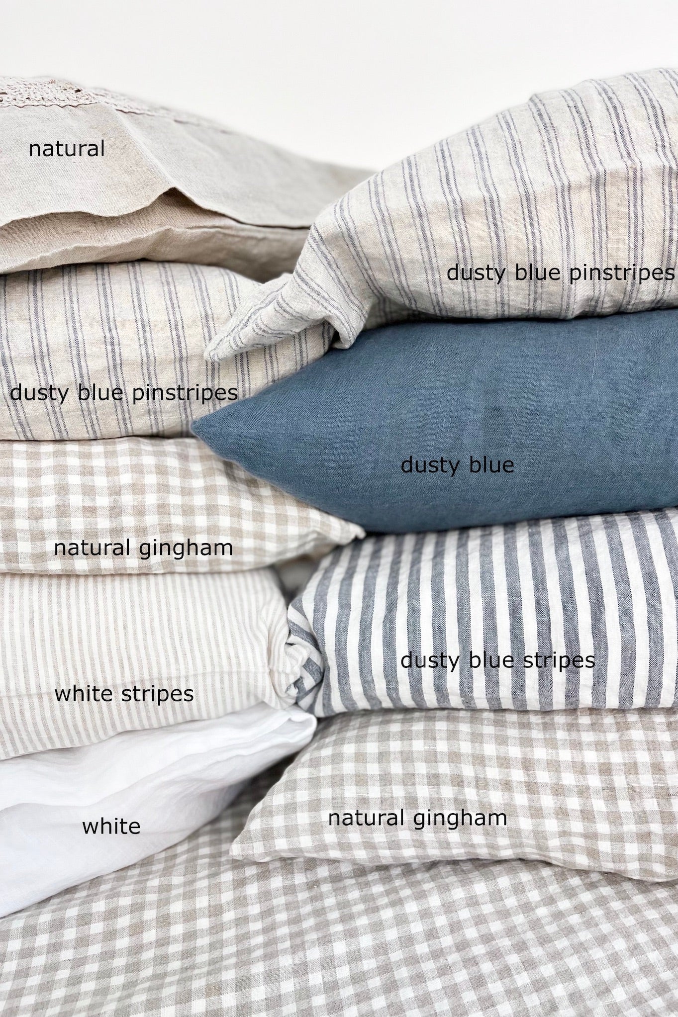 Natural HOUSEWIFE pillowcase SET white - MOO Linen Shop