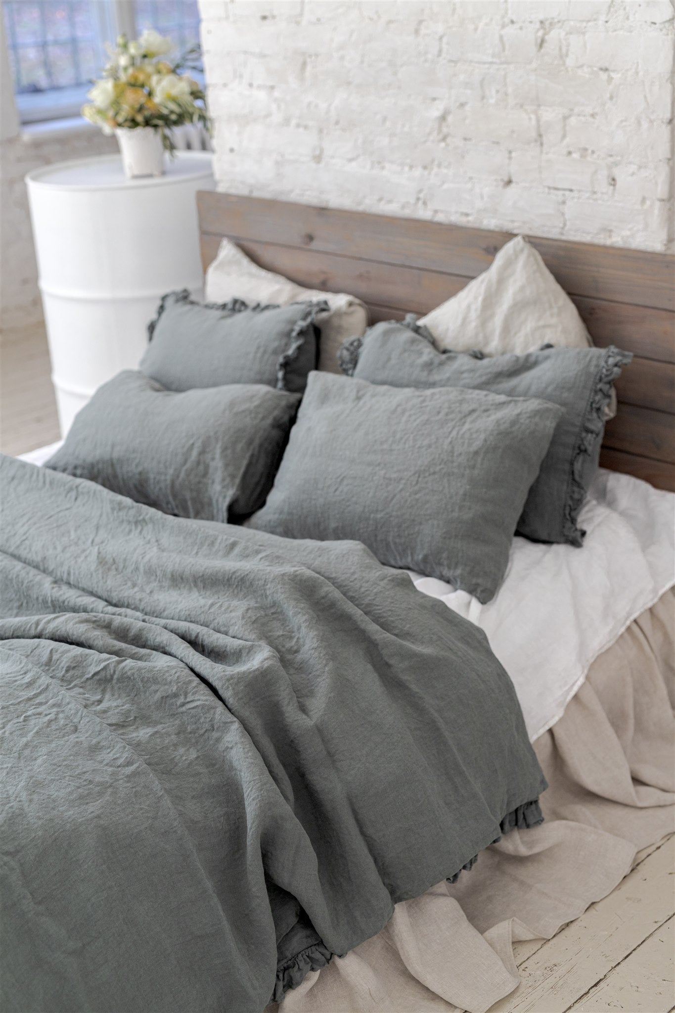 Natural linen duvet cover set natural - MOO Linen Shop