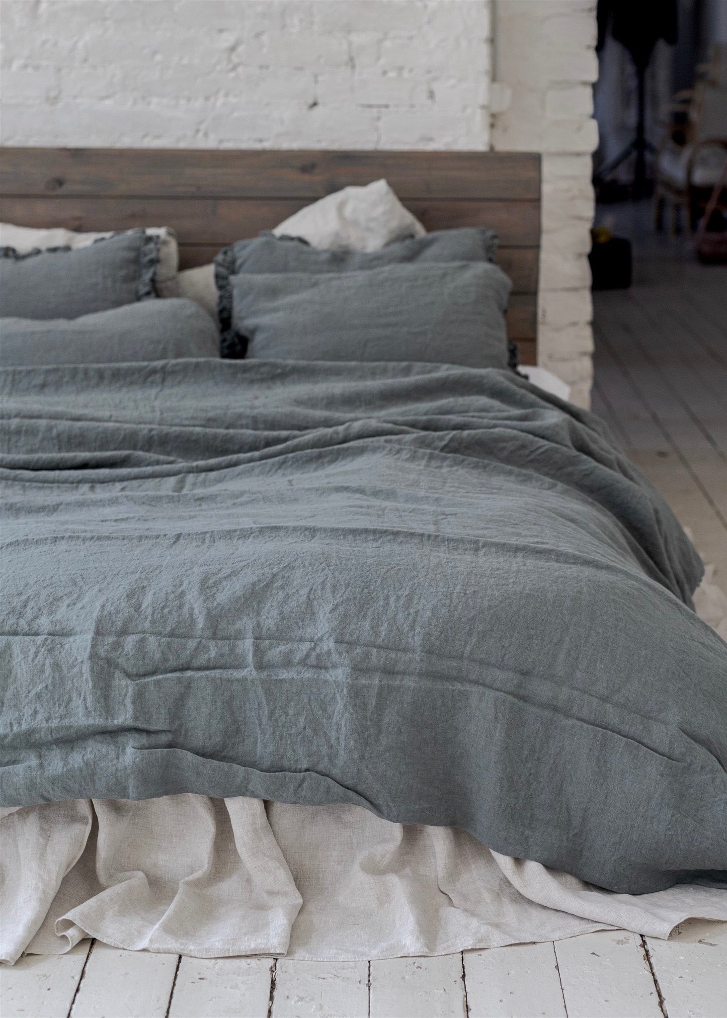 Natural linen duvet cover set natural - MOO Linen Shop