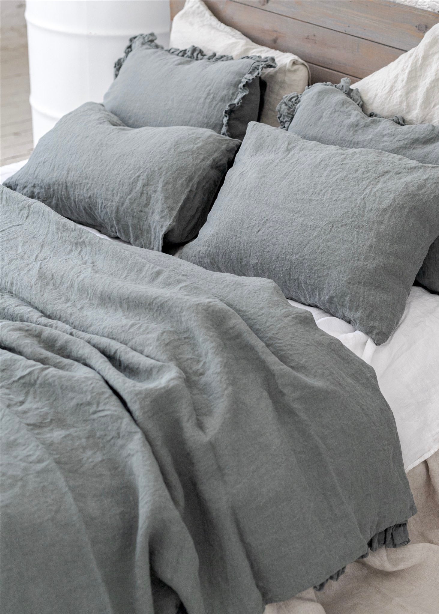 Natural linen duvet cover set natural - MOO Linen Shop