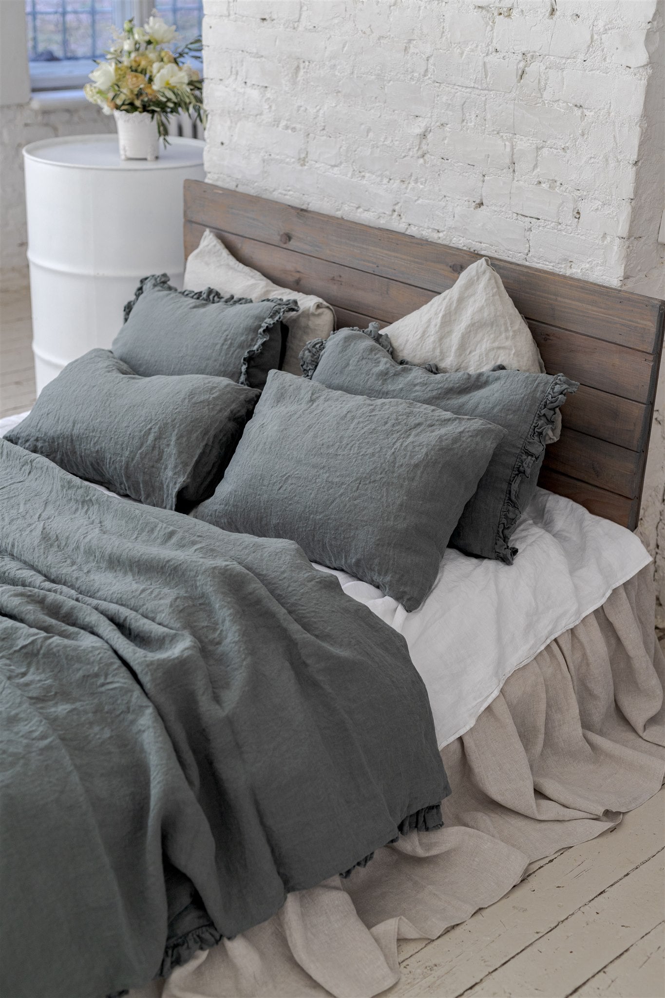 Natural linen duvet cover set natural - MOO Linen Shop