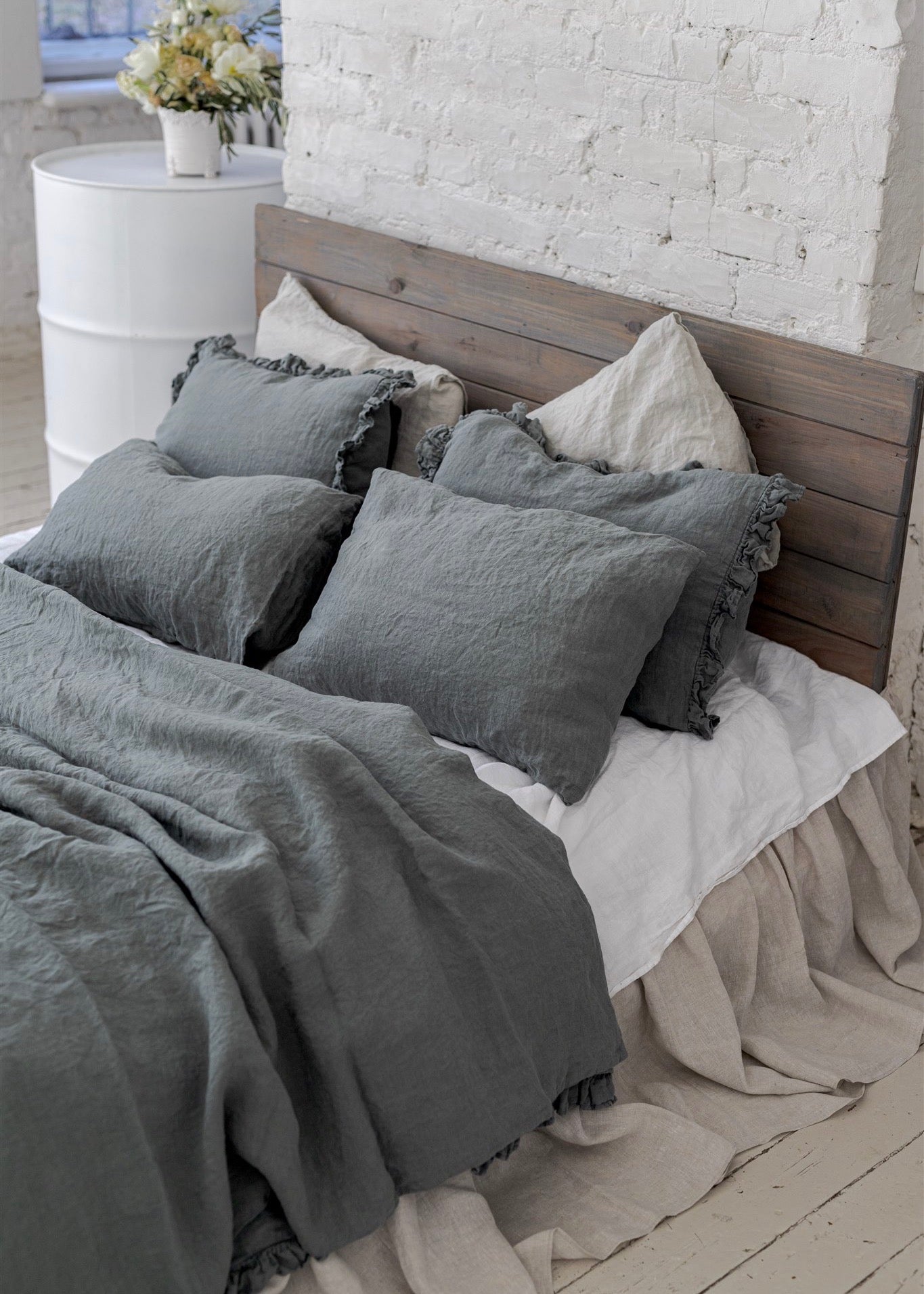 Natural linen duvet cover set natural - MOO Linen Shop