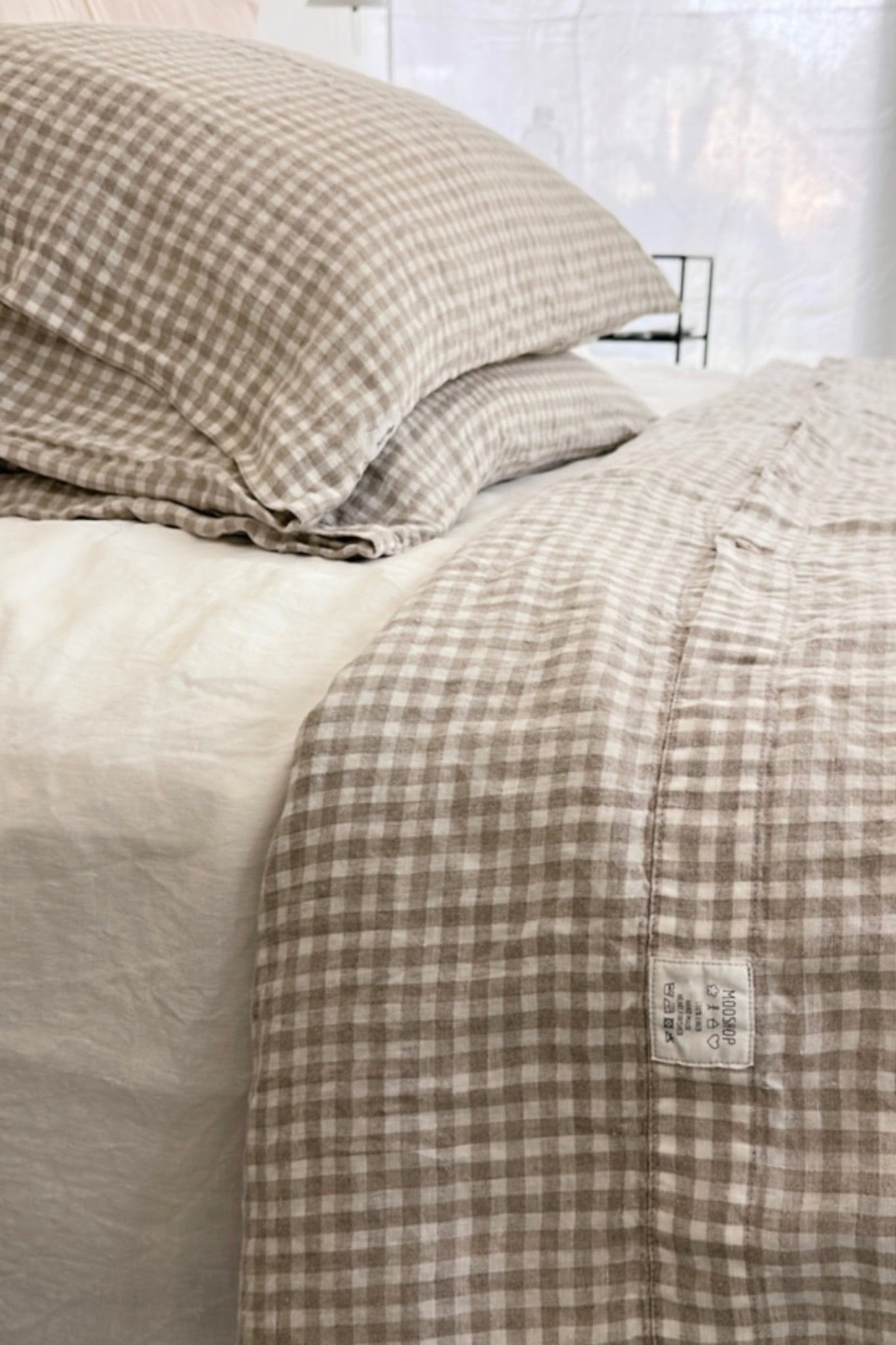 Natural linen duvet cover set natural - MOO Linen Shop
