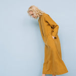 No. 2 long linen dress ebony brown - MOO Linen Shop