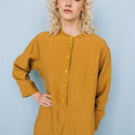 No. 2 long linen dress ebony brown - MOO Linen Shop