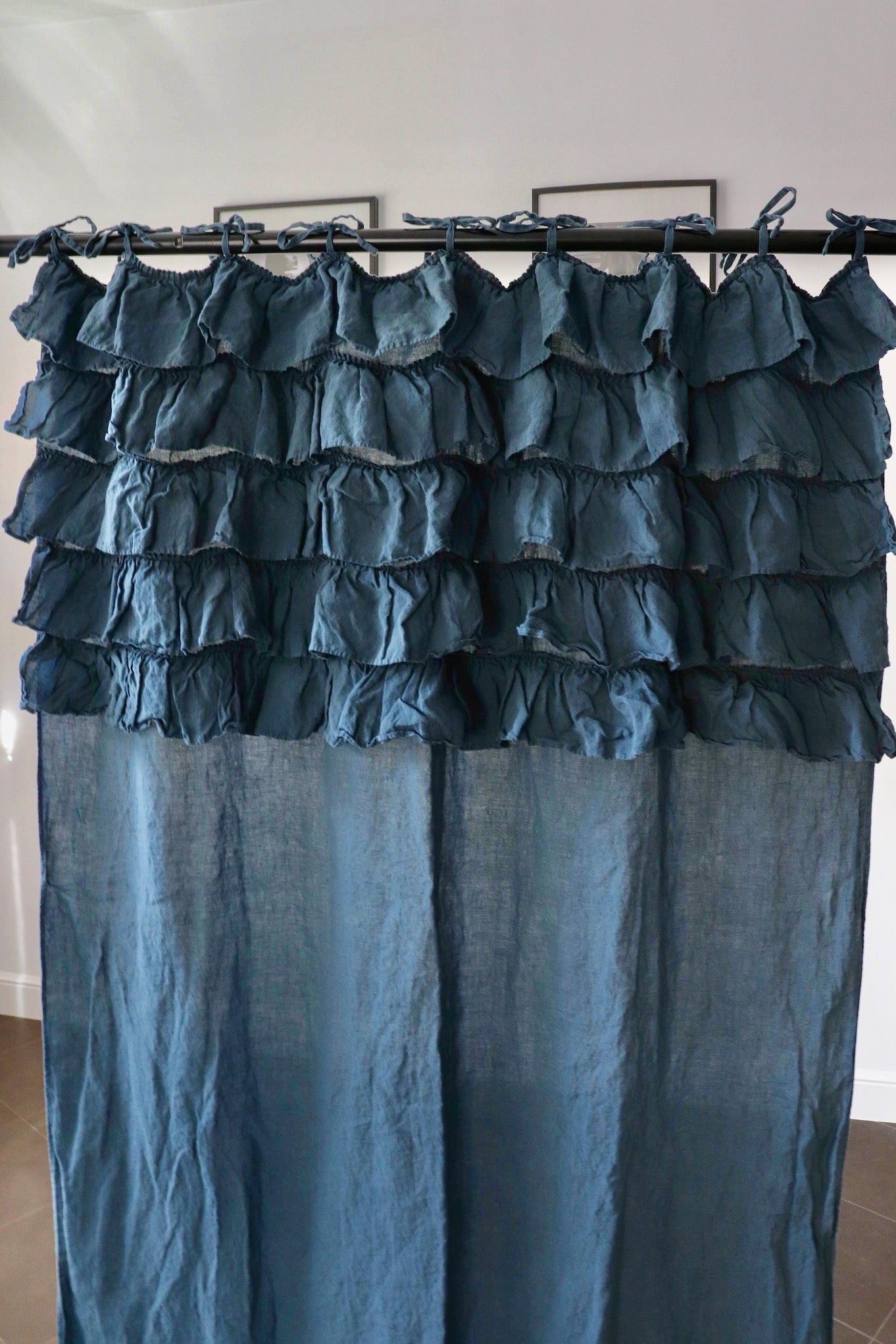 OCEAN GREEN curtain panel ocean green - MOO Linen Shop