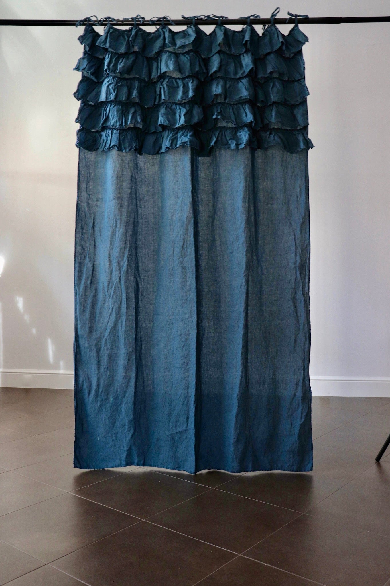 OCEAN GREEN curtain panel ocean green - MOO Linen Shop