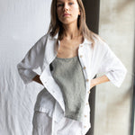 ONE shirt and shorts set cream - MOO Linen Shop