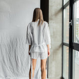 ONE shirt and shorts set cream - MOO Linen Shop